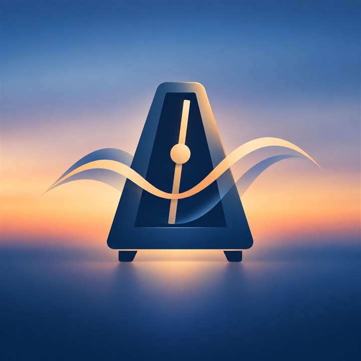 TempoFlow metronome symbol with a flowing waveform